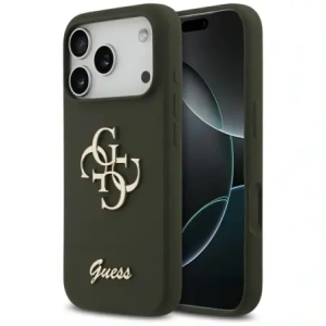 Etui Guess Silicone Big 4G Script do Apple iPhone 17 Pro Max khaki