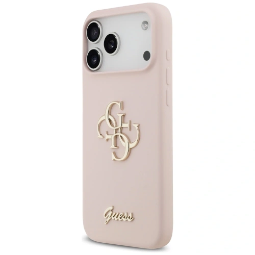 Etui Guess Silicone Big 4G Script do Apple iPhone 17 Pro Max różowy