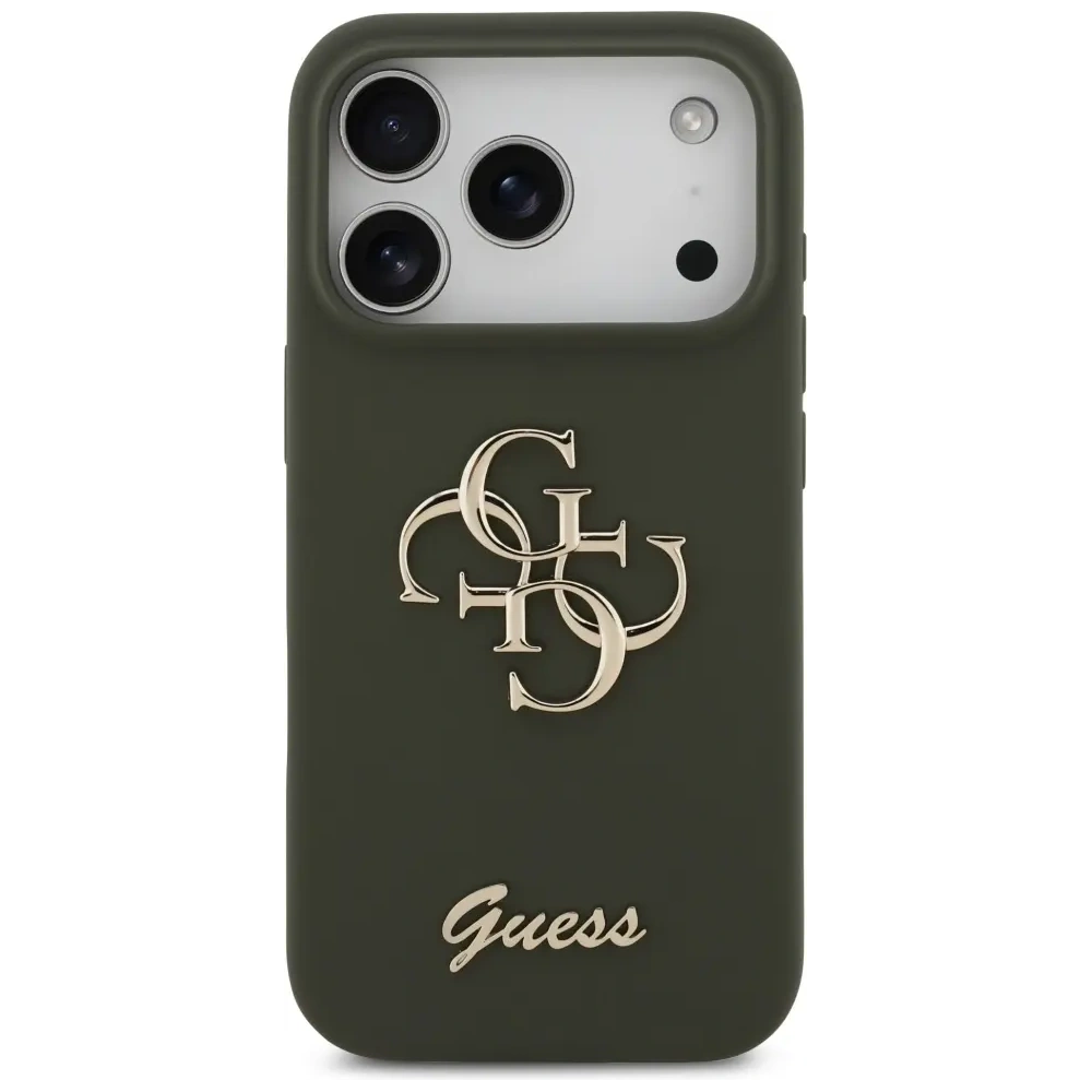 Etui Guess Silicone Big 4G Script do Apple iPhone 17 Pro Max khaki