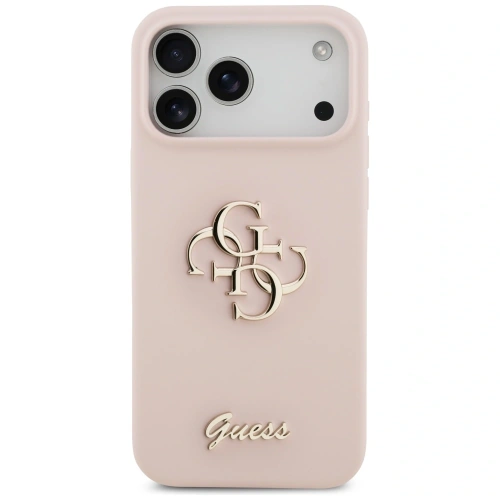 Etui Guess Silicone Big 4G Script do Apple iPhone 17 Pro Max różowy