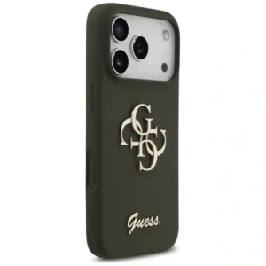 Etui Guess Silicone Big 4G Script do Apple iPhone 17 Pro Max khaki