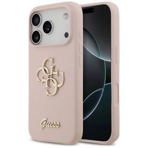 Etui Guess Silicone Big 4G Script do Apple iPhone 17 Pro różowy