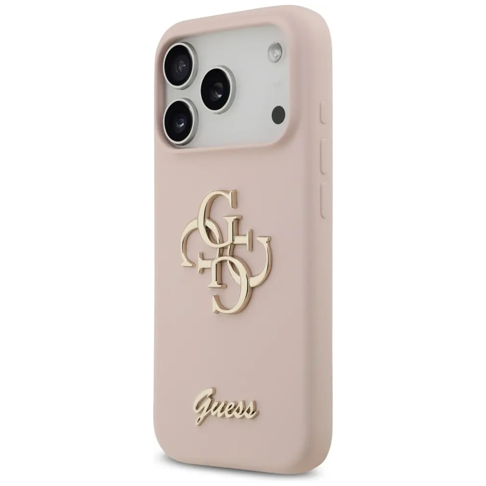 Etui Guess Silicone Big 4G Script do Apple iPhone 17 Pro różowy