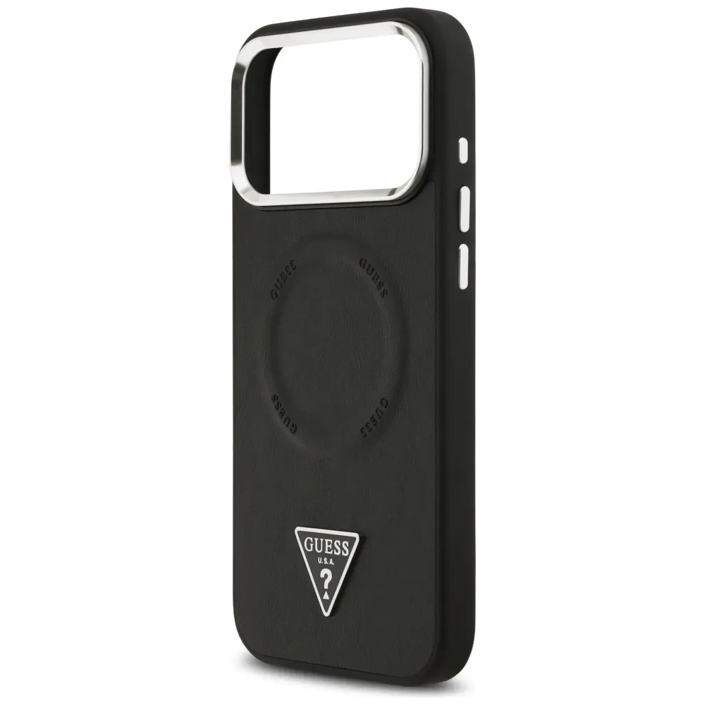 Etui Guess Triangle Logo MagSafe do Apple iPhone 17 Pro czarny