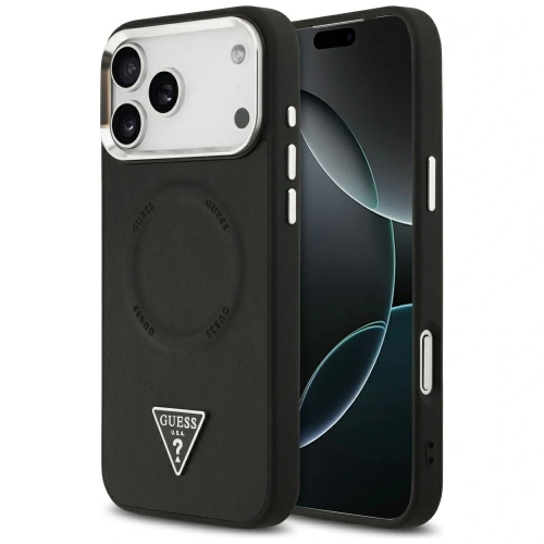 Etui Guess Triangle Logo MagSafe do Apple iPhone 17 Pro Max czarny