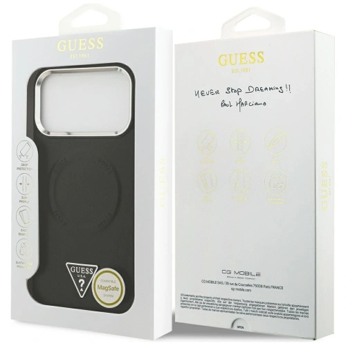 Etui Guess Triangle Logo MagSafe do Apple iPhone 17 Pro Max czarny