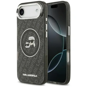 Etui Karl Lagerfeld IML Glitter Karl & Choupette Heads Logo MagSafe do Apple iPhone Air czarny