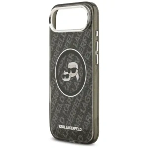 Etui Karl Lagerfeld IML Glitter Karl & Choupette Heads Logo MagSafe do Apple iPhone Air czarny