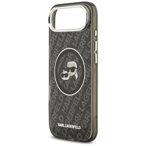 Etui Karl Lagerfeld IML Glitter Karl & Choupette Heads Logo MagSafe do Apple iPhone Air czarny