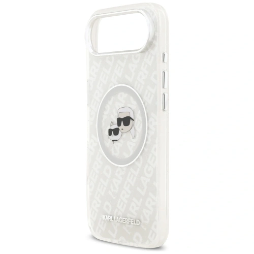 Etui Karl Lagerfeld IML Glitter Karl & Choupette Heads Logo MagSafe do Apple iPhone Air szary