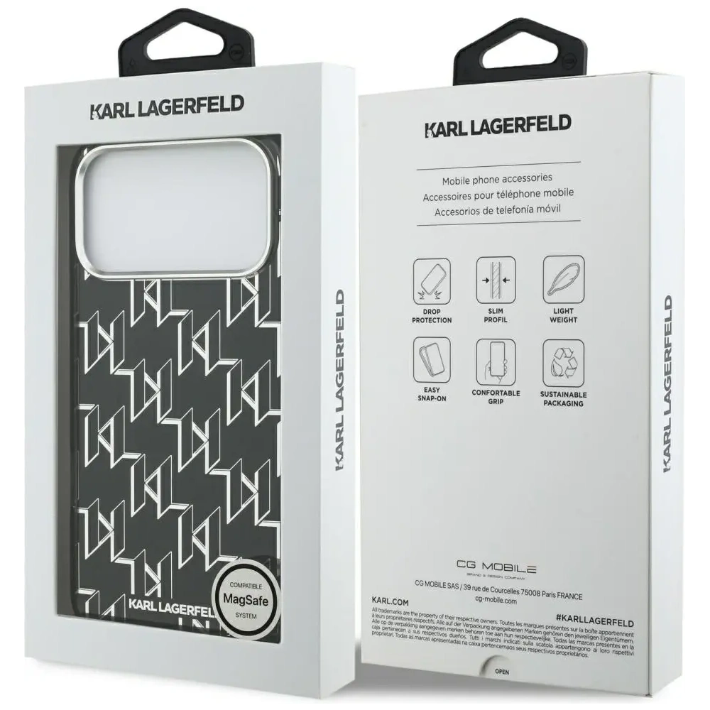 Etui Karl Lagerfeld IML KL Monogram MagSafe do Apple iPhone 17 Pro Max czarny