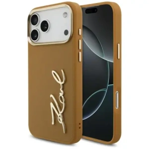 Etui Karl Lagerfeld Karl Script Logo do Apple iPhone 17 Pro Max brązowy