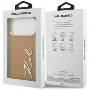 Etui Karl Lagerfeld Karl Script Logo do Apple iPhone 17 Pro Max brązowy
