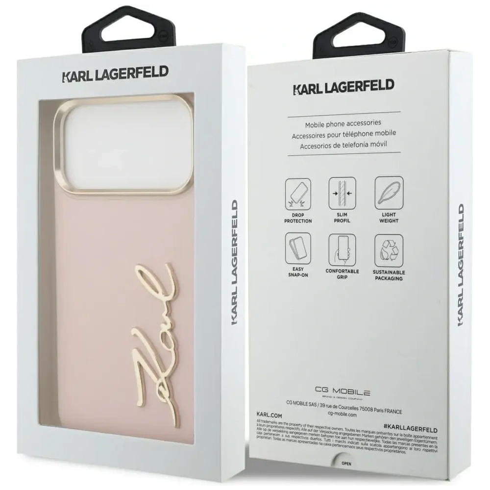 Etui Karl Lagerfeld Karl Script Logo do Apple iPhone 17 Pro Max różowy