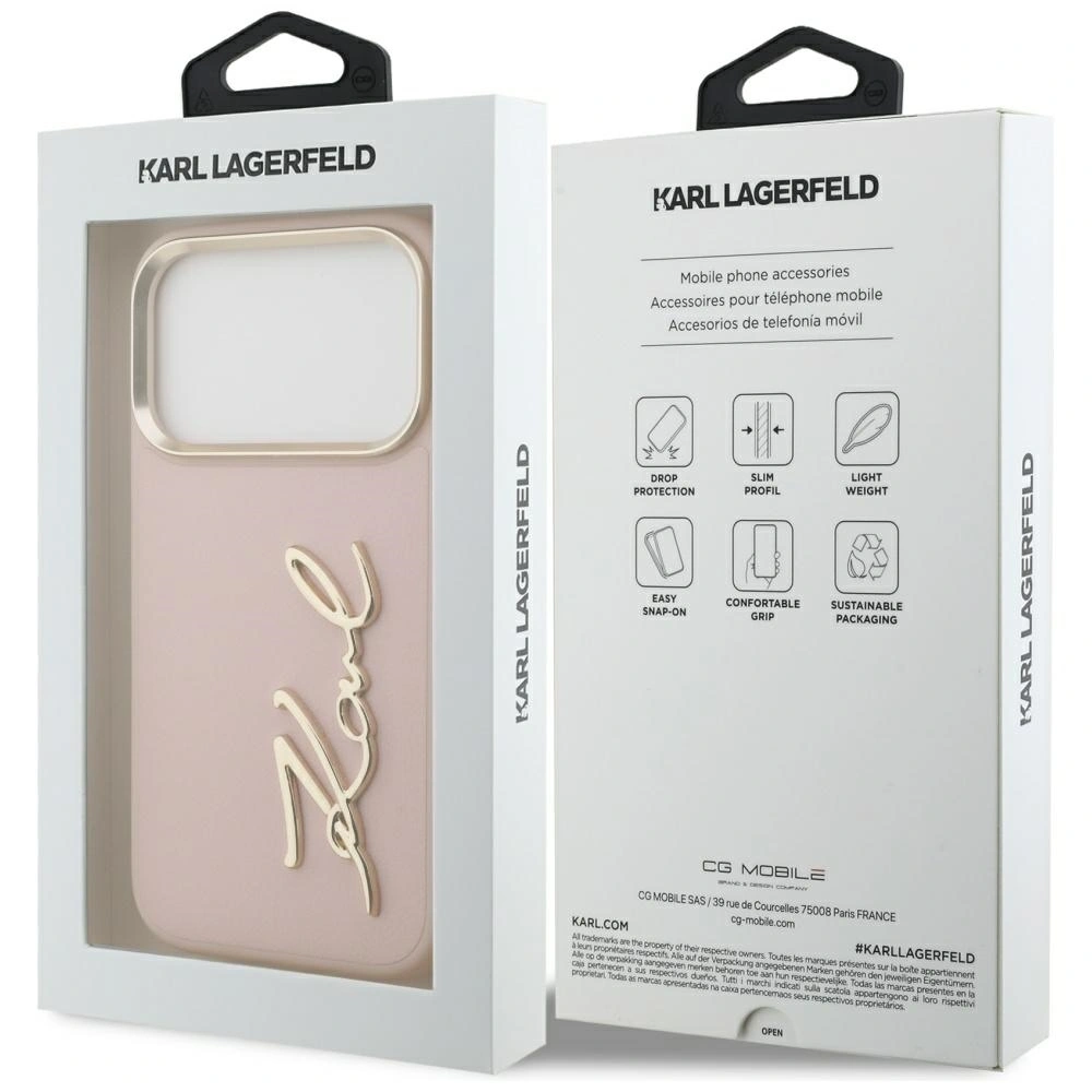 Etui Karl Lagerfeld Karl Script Logo do Apple iPhone 17 Pro różowy