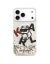 Etui Karl Lagerfeld Liquid Glitter Choupette Logo MagSafe do Apple iPhone 17 Pro Max przezroczysty
