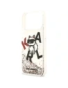Etui Karl Lagerfeld Liquid Glitter Choupette Logo MagSafe do Apple iPhone 17 Pro Max przezroczysty