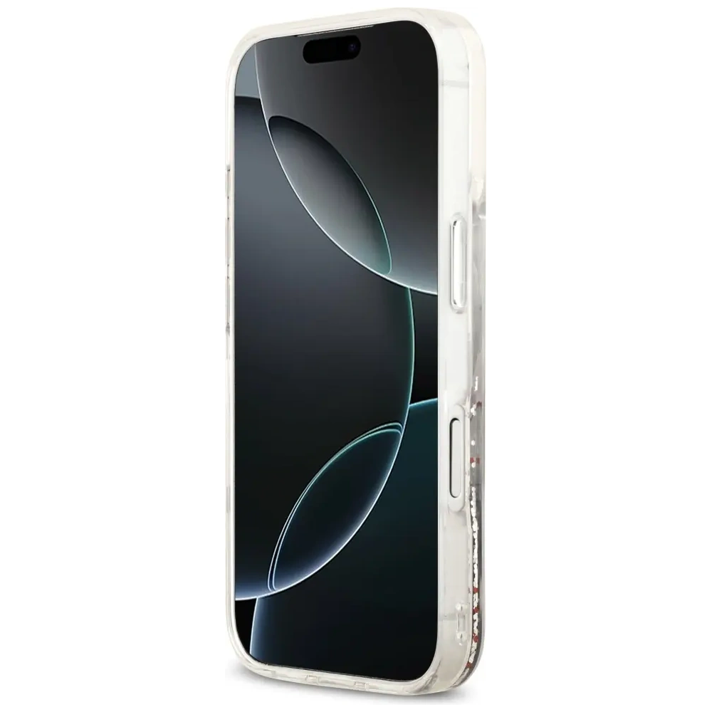 Etui Karl Lagerfeld Liquid Glitter Choupette Logo MagSafe do Apple iPhone 17 Pro przezroczysty