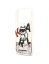 Etui Karl Lagerfeld Liquid Glitter Choupette Logo MagSafe do Apple iPhone 17 Pro przezroczysty