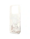 Etui Karl Lagerfeld Liquid Glitter Choupette Logo MagSafe do Apple iPhone 17 Pro przezroczysty