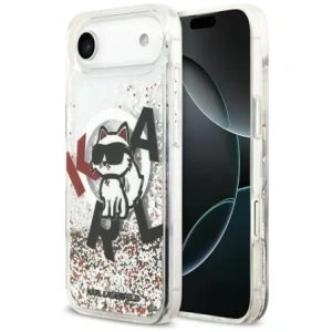 Etui Karl Lagerfeld Liquid Glitter Choupette Logo MagSafe do Apple iPhone Air przezroczysty