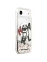 Etui Karl Lagerfeld Liquid Glitter Choupette Logo MagSafe do Apple iPhone Air przezroczysty