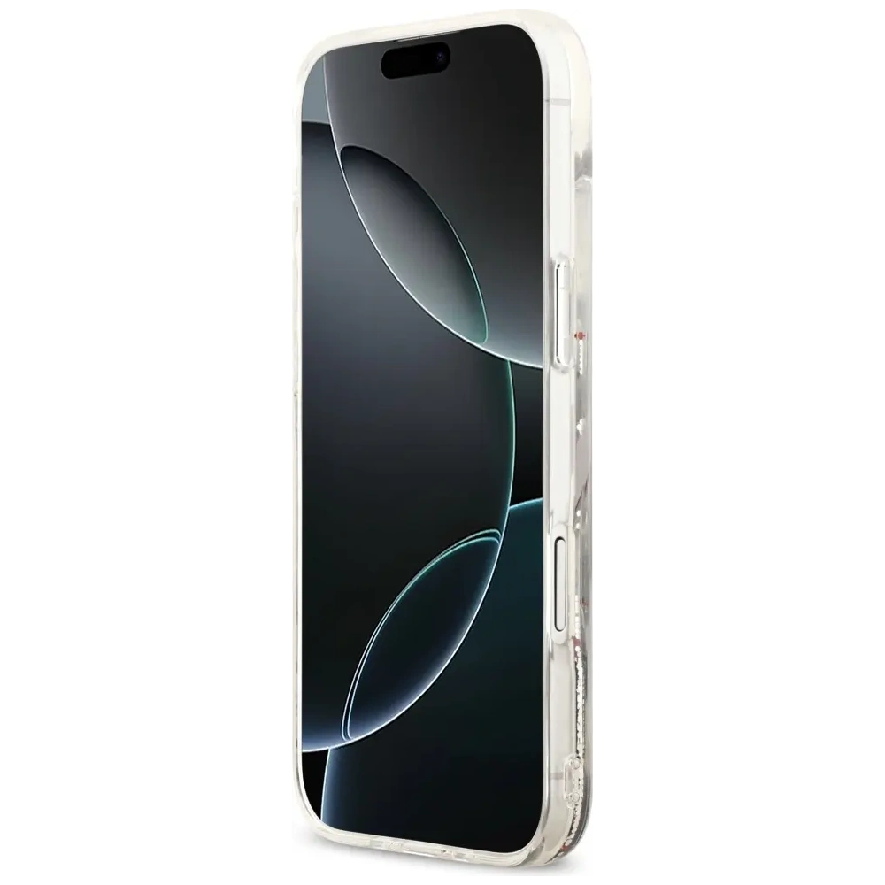 Etui Karl Lagerfeld Liquid Glitter Choupette Logo MagSafe do Apple iPhone Air przezroczysty