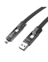 Kabel USB 4w1 Blitzwolf BW-HDC7 USB-A, USB-C / USB-C, Lightning 240W 1.2m (czarny)