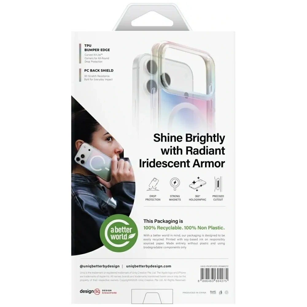 Etui UNIQ Iridescia do Apple iPhone 17 Pro Max MagClick Charging midnight quartz