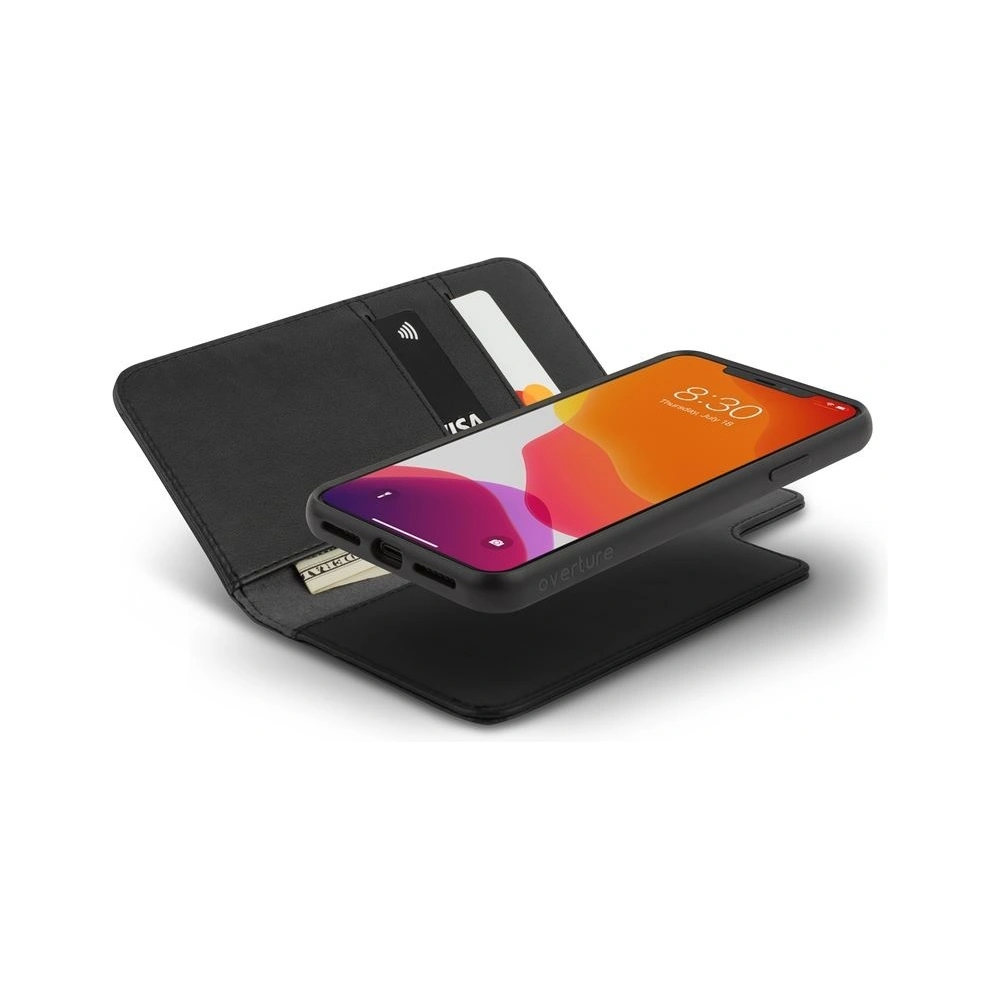 Etui Moshi Overture 2w1 Apple iPhone 11 Pro Max z kieszeniami na karty + stand up (system SnapTo) (Charcoal Black)