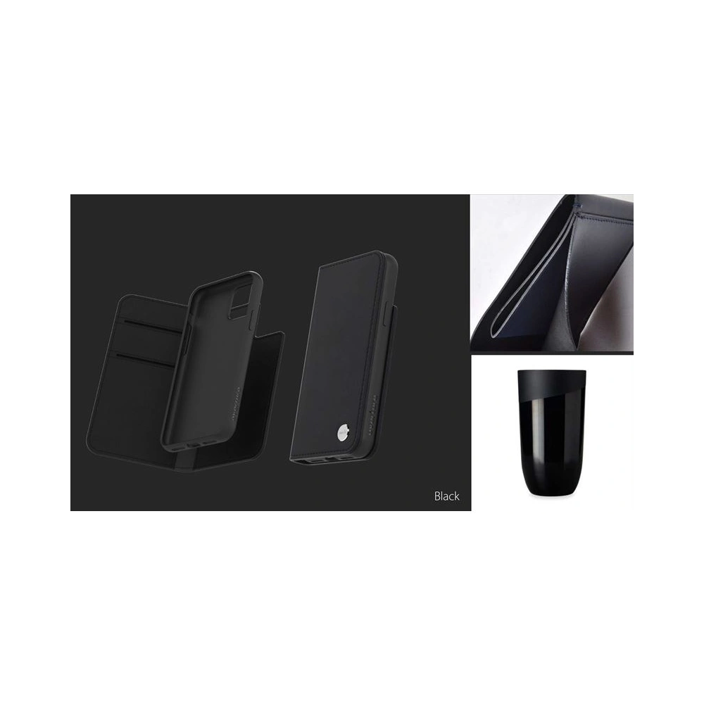 Etui Moshi Overture 2w1 Apple iPhone 11 Pro Max z kieszeniami na karty + stand up (system SnapTo) (Charcoal Black)