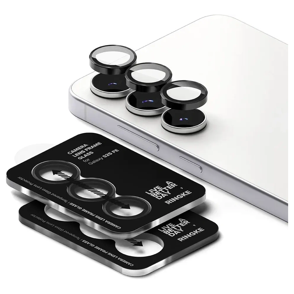 Osłona aparatu Ringke Camera Frame Protector do Samsung Galaxy S25 FE Black [2 PACK]