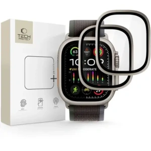 Szkło hartowane Tech-Protect Glass Ring do Apple Watch Ultra 1 / 2 / 3 49mm Titanium [2 PACK]