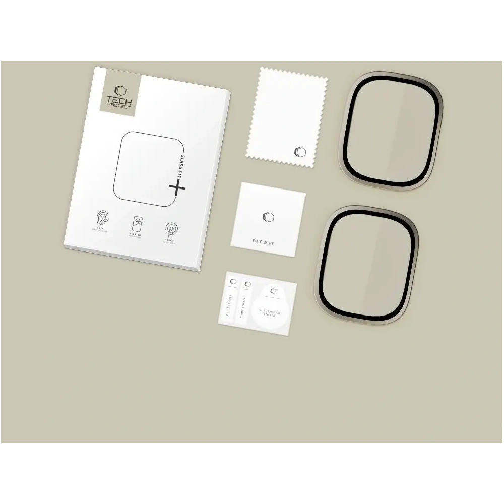 Szkło hartowane Tech-Protect Glass Ring do Apple Watch Ultra 1 / 2 49mm Titanium [2 PACK]