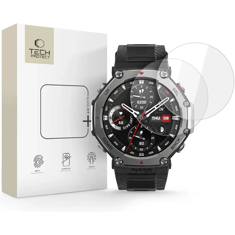 Szkło hartowane Tech-Protect Glass Fit+ do Amazfit T-rex 3 Pro 48mm Clear [2 PACK]
