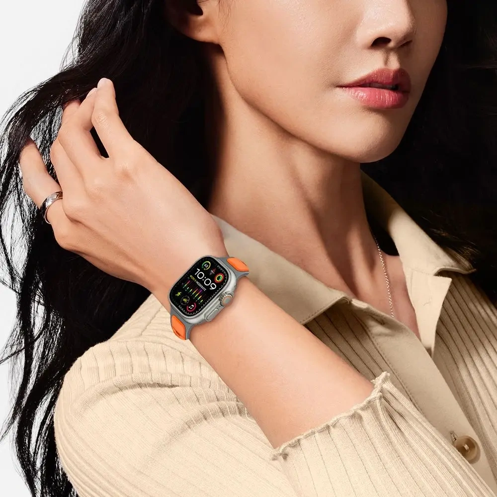 Pasek Tech-Protect IconBand Line do Apple Watch 8 / 9 / 10 / 11 / SE / Ultra 44/45/46/49mm Grey/orange