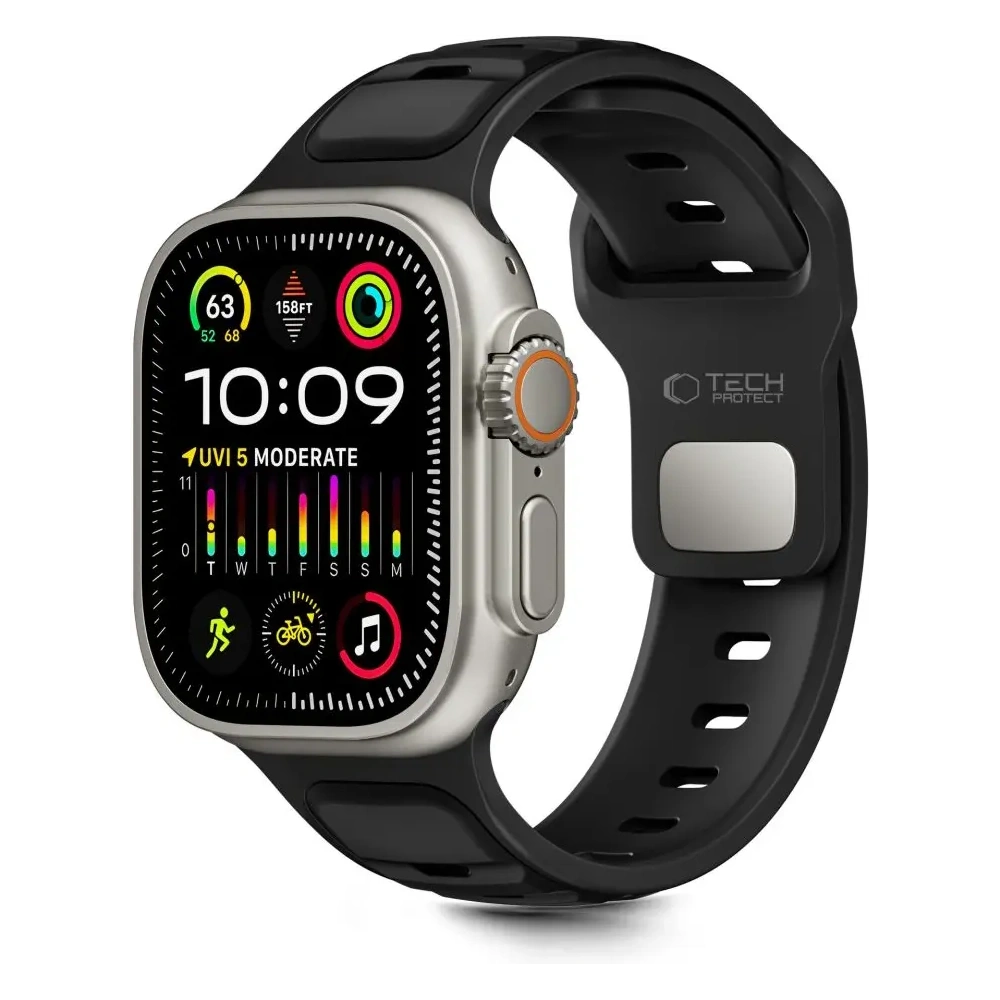 Pasek Tech-Protect IconBand Line do Apple Watch 8 / 9 / 10 / 11 / SE / Ultra 44/45/46/49mm Black /black