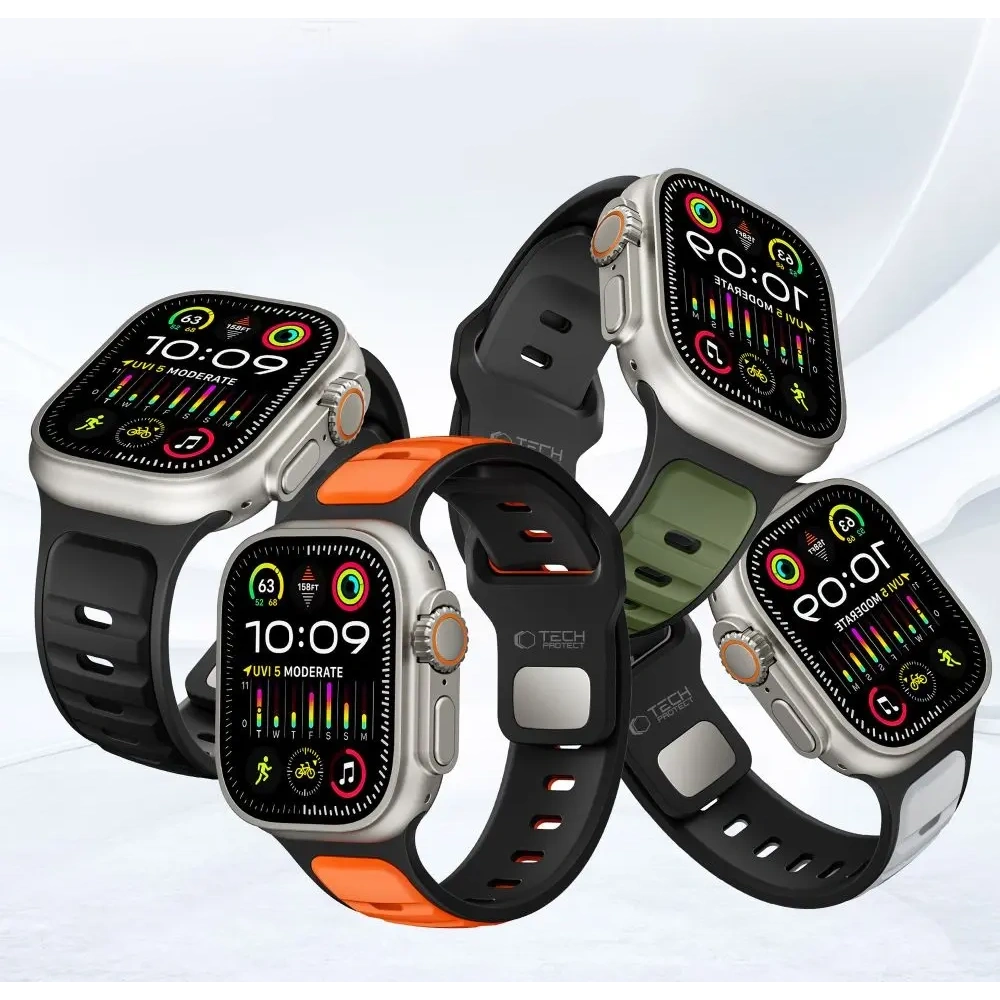 Pasek Tech-Protect IconBand Line do Apple Watch 8 / 9 / 10 / 11 / SE / Ultra 44/45/46/49mm Black/green