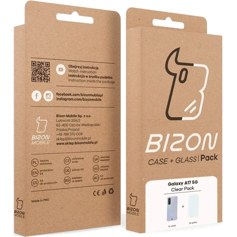 Elastyczne etui + 2x szkło hartowane Bizon Case Clear Pack do Samsung Galaxy A17 5G