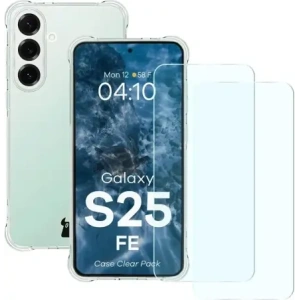 Elastyczne etui + 2x szkło hartowane Bizon Case Clear Pack do Samsung Galaxy S25 FE