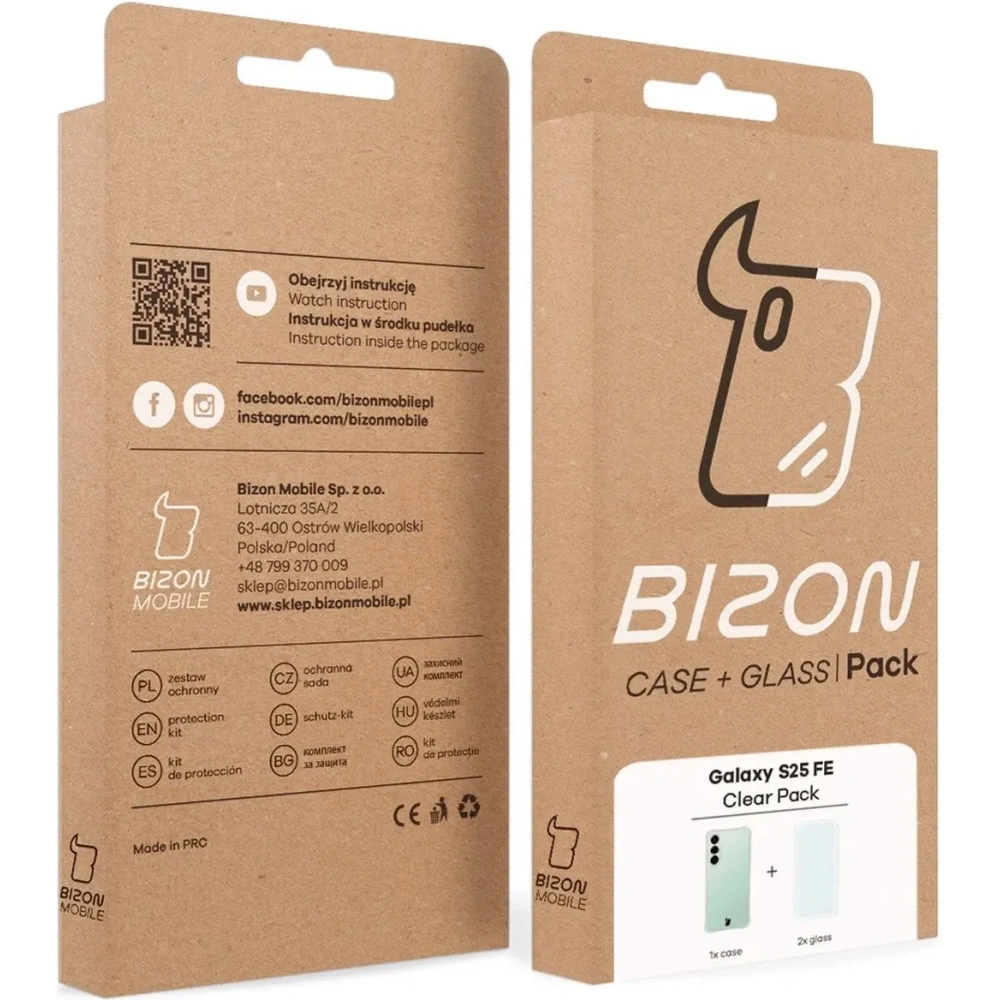 Elastyczne etui + 2x szkło hartowane Bizon Case Clear Pack do Samsung Galaxy S25 FE