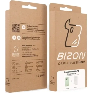 Elastyczne etui + 2x folia na ekran Bizon Case Clear Pack do Oppo Reno 14 F / FS