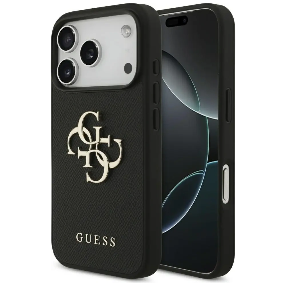 Etui Guess Grained Big 4G & Classic Logo do Apple iPhone 17 Pro czarny