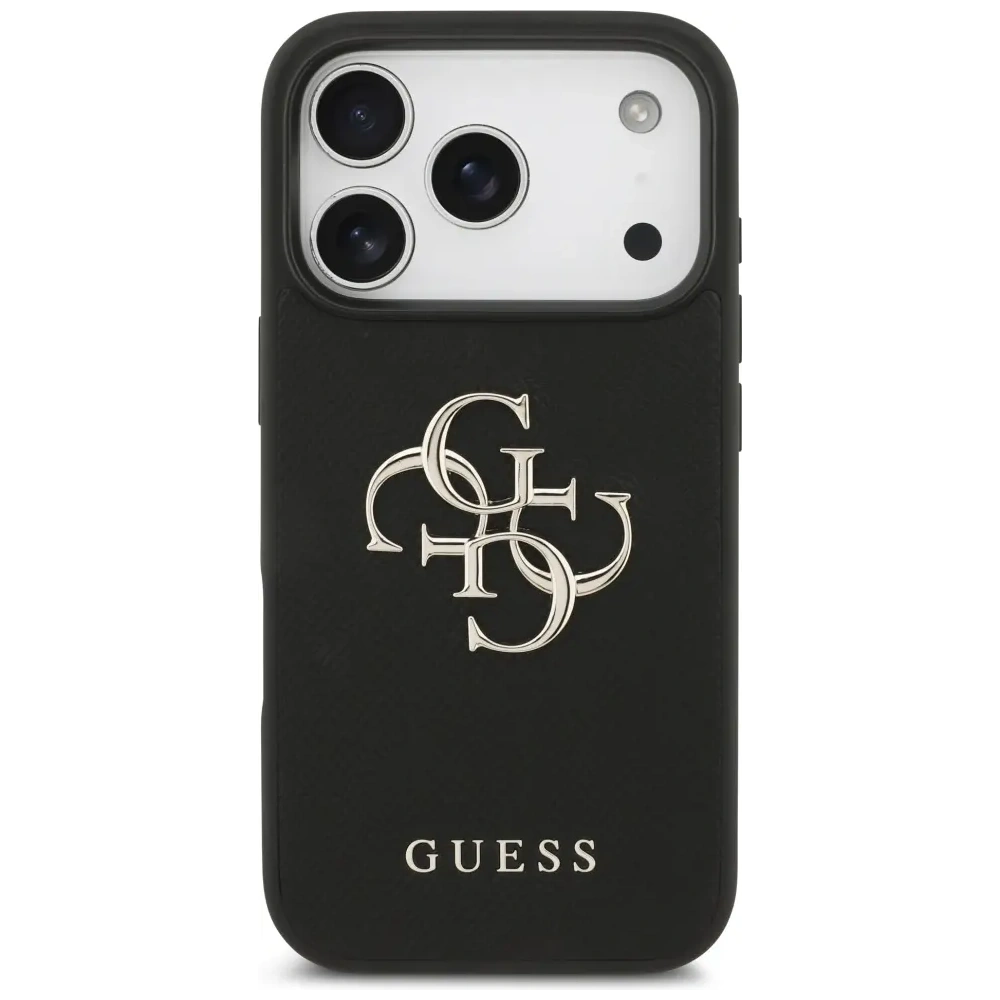Etui Guess Grained Big 4G & Classic Logo do Apple iPhone 17 Pro czarny
