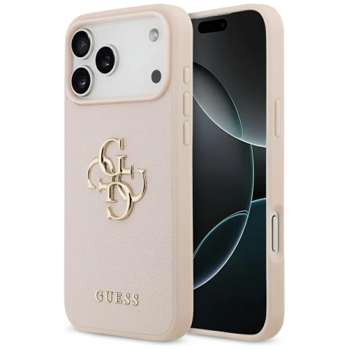 Etui Guess Grained Big 4G & Classic Logo do Apple iPhone 17 Pro Max różowy
