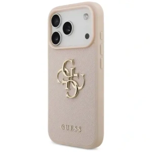 Etui Guess Grained Big 4G & Classic Logo do Apple iPhone 17 Pro różowy