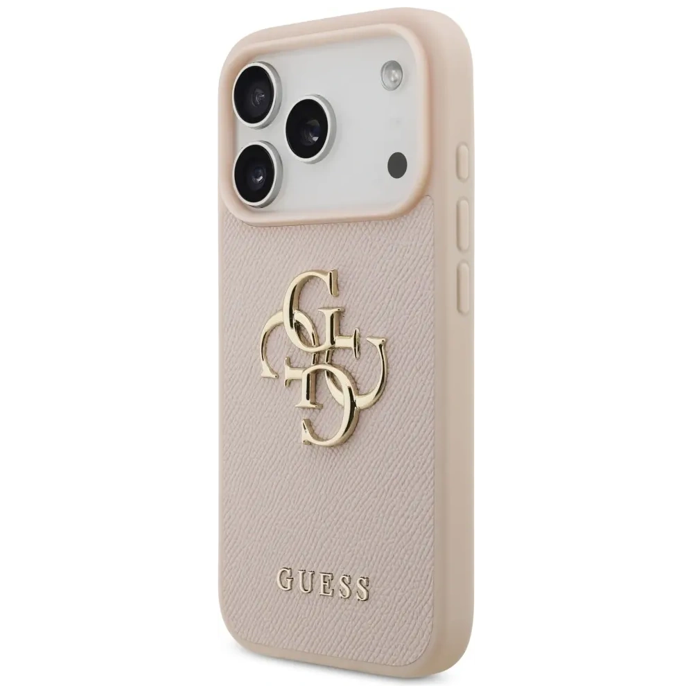 Etui Guess Grained Big 4G & Classic Logo do Apple iPhone 17 Pro różowy