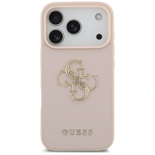 Etui Guess Grained Big 4G & Classic Logo do Apple iPhone 17 Pro różowy