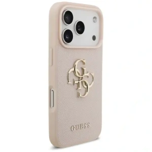 Etui Guess Grained Big 4G & Classic Logo do Apple iPhone 17 Pro różowy