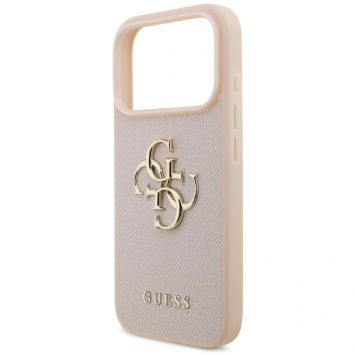 Etui Guess Grained Big 4G & Classic Logo do Apple iPhone 17 Pro różowy